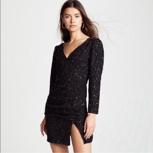 Retrofete Jamie Sequin Black Mini Dress Size Small